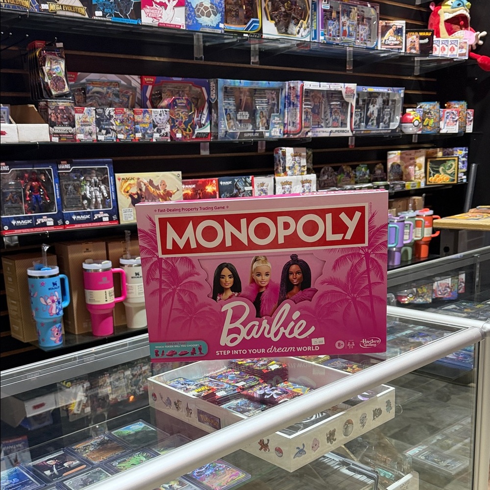 Hasbro Barbie Monopoly Game with Pink and Red Design